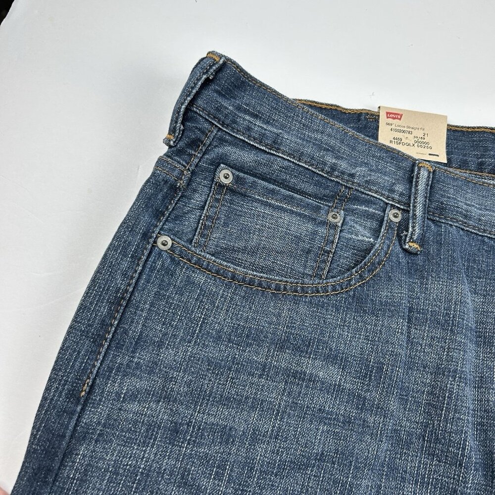 Y2K Levi's 569 Jeans Denim Pants Loose Straight Size 42x32  Dark Wash NWT Baggy - Picture 13 of 16